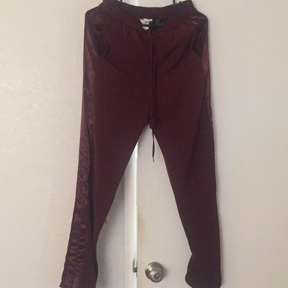 Burgundy pants joggers H&m